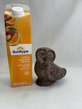 Vintage blue Mountain Pottery, slate matte glaze  finish ..owl figurine